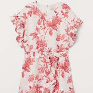 H&M linen-blend flounced dress